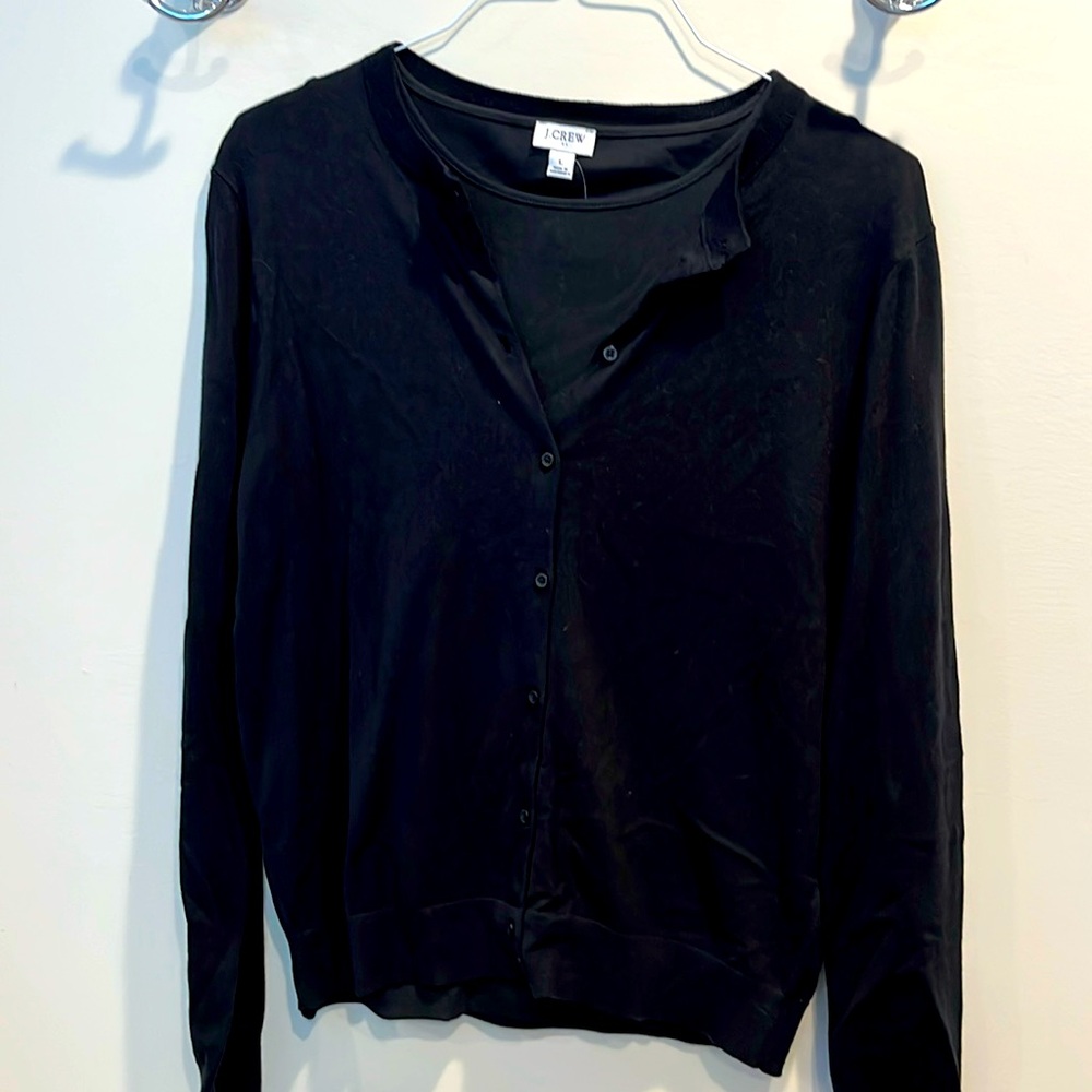J Crew Black Shell & Cardigan Set